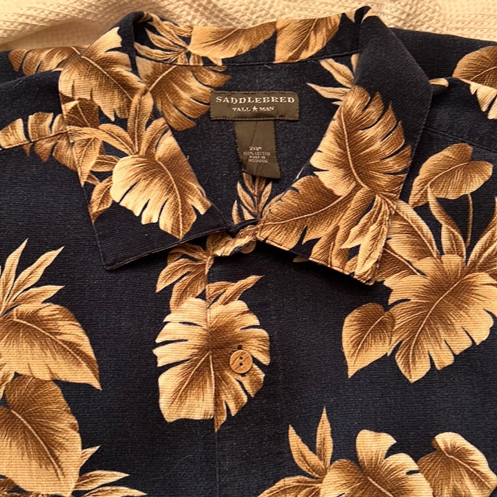 3XLT SaddleBred tall man button down short sleeve shirt